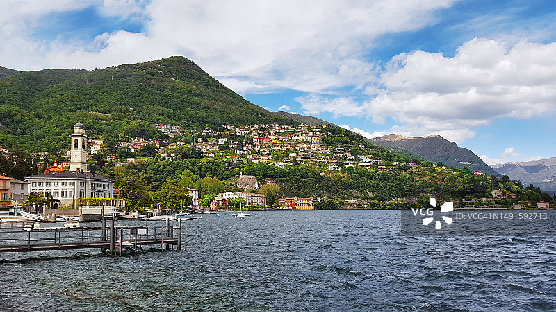 意大利切尔诺比奥，科莫湖畔小镇图片素材