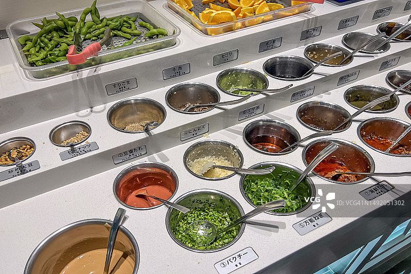 火锅蘸酱自助选择图片素材