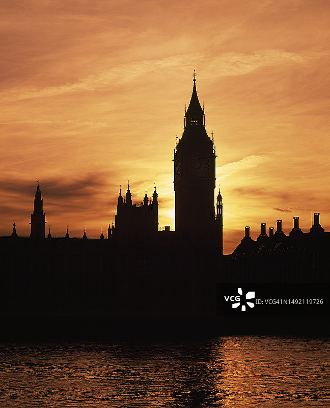 议会大厦日落景色图片素材