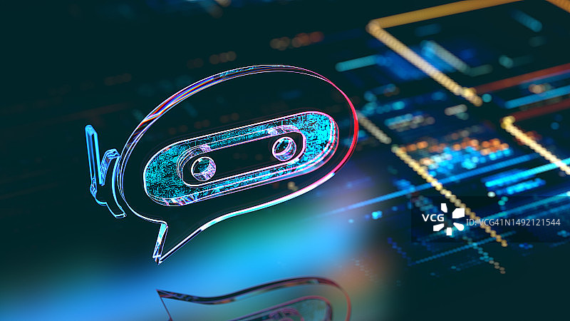 AI聊天机器人使用场景：人工智能聊天机器人概念图片素材