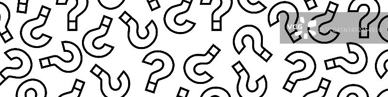 白色背景上的黑色问号，问号图案抽象矢量背景图片素材