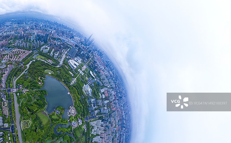 上海世纪公园航拍图片素材