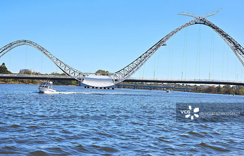 从天鹅河看珀斯图片素材