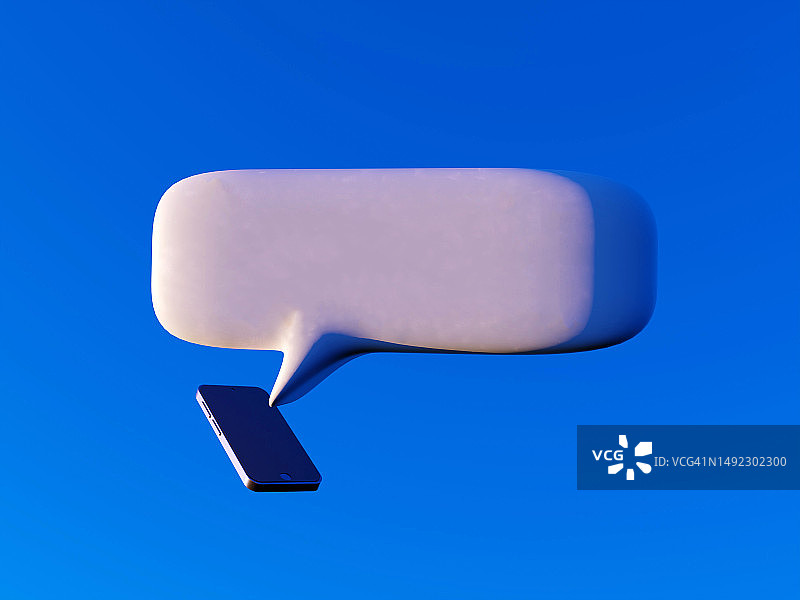 带有空白消息的手机，3D渲染图片素材