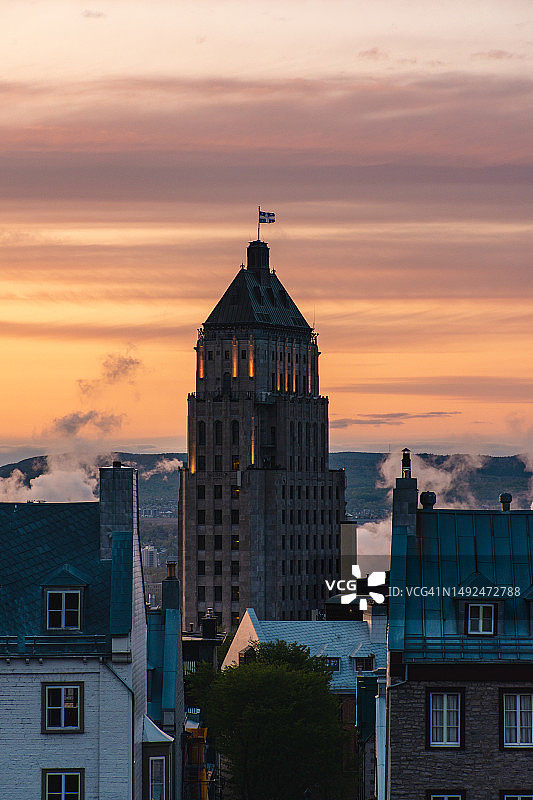 魁北克市的日落图片素材
