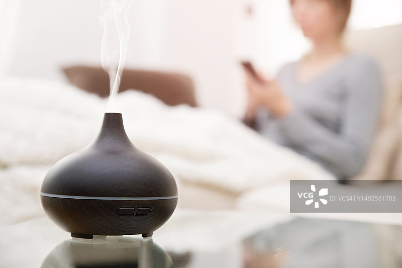 客厅里的空气加湿器和香薰机图片素材