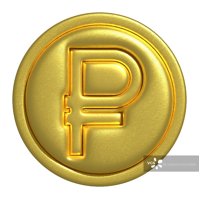 俄罗斯卢布金币互联网货币概念图片素材