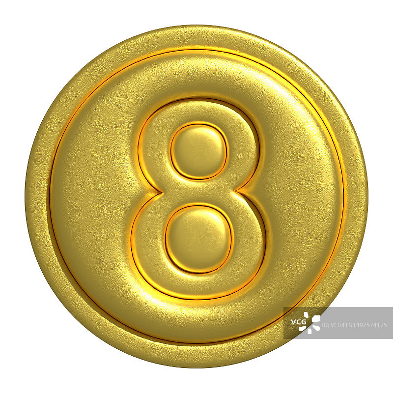 带有数字8的金币，互联网图标概念图片素材