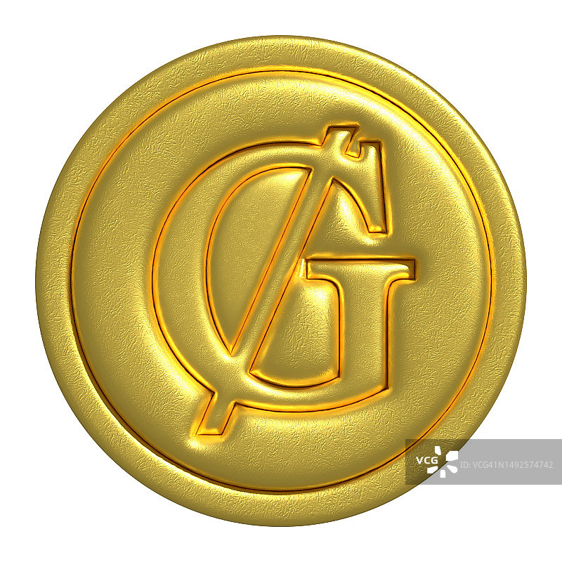 互联网货币概念的金色瓜拉尼硬币图片素材