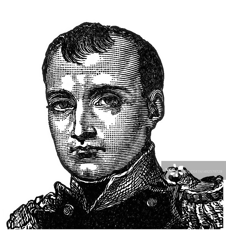 法兰西皇帝拿破仑·波拿巴一世肖像图片素材