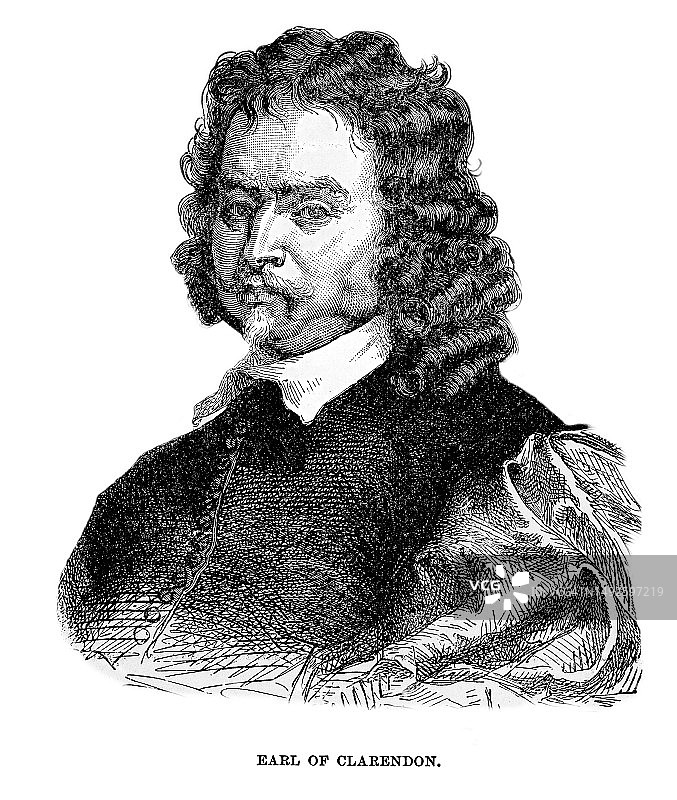 英国政治家、律师、外交家和历史学家爱德华·海德，第一代克拉伦登伯爵的肖像图片素材