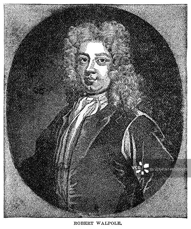 英国政治家罗伯特·沃波尔肖像图片素材