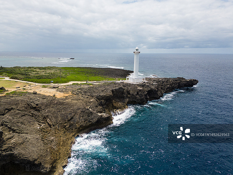 日本冲绳残波岬灯塔图片素材