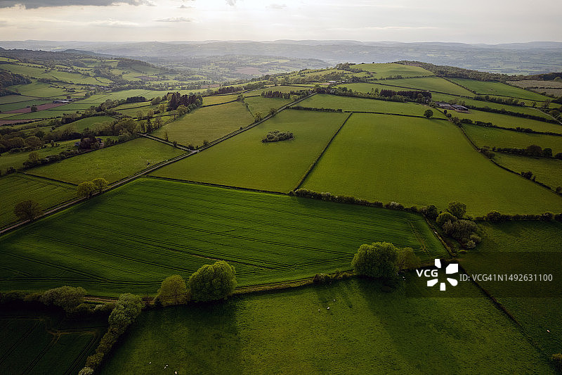 英国赫里福德郡黄金谷的风景航拍景观图片素材