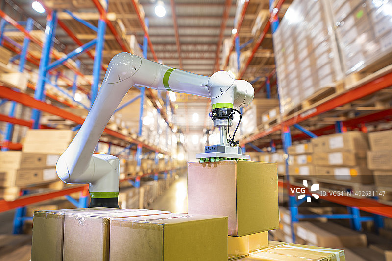 智能仓储自动化机器人与机械臂图片素材