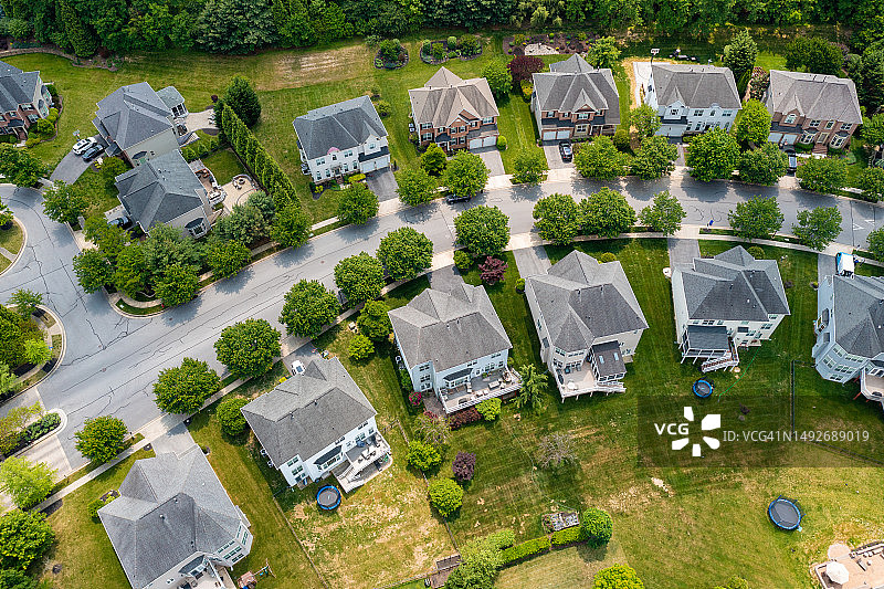 独栋住宅鸟瞰图图片素材