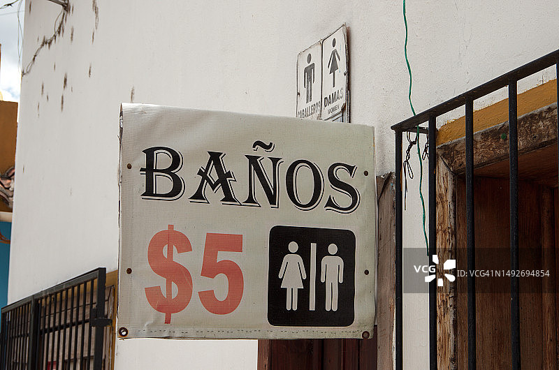 西班牙语公共卫生间标志（标有“Ba图片素材