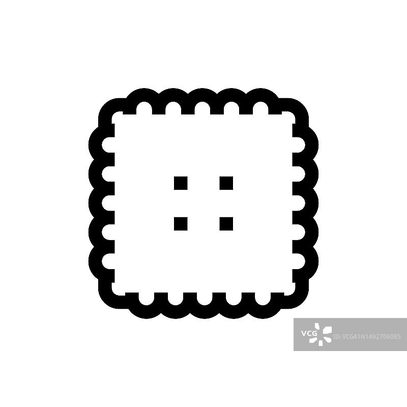 饼干线性图标设计，像素完美，可编辑笔画。标志、符号。图片素材