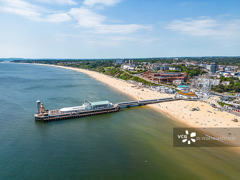 伯恩茅斯码头鸟瞰图图片素材
