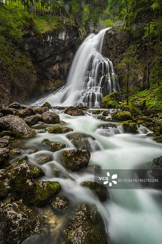奥地利戈林格瀑布人像照图片素材