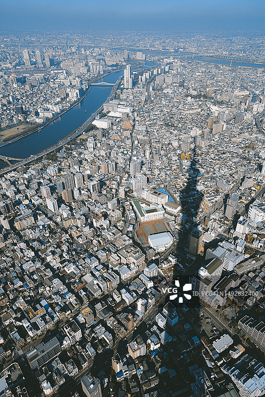 从东京晴空塔俯瞰东京城市景观图片素材