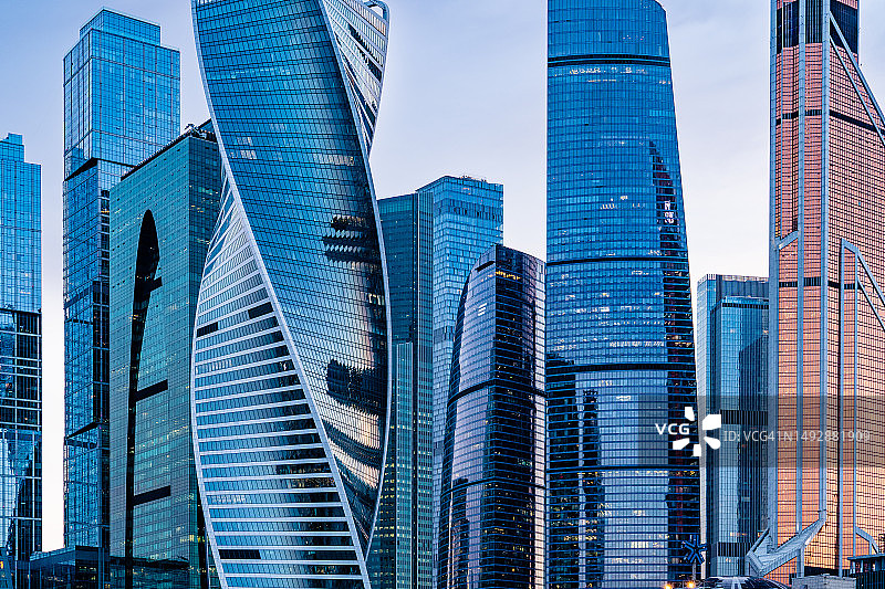 莫斯科国际商务中心夜景图片素材