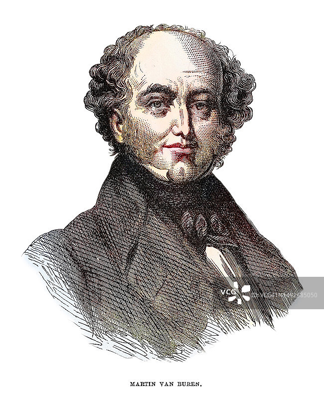 美国第八任总统马丁·范·布伦的肖像图片素材