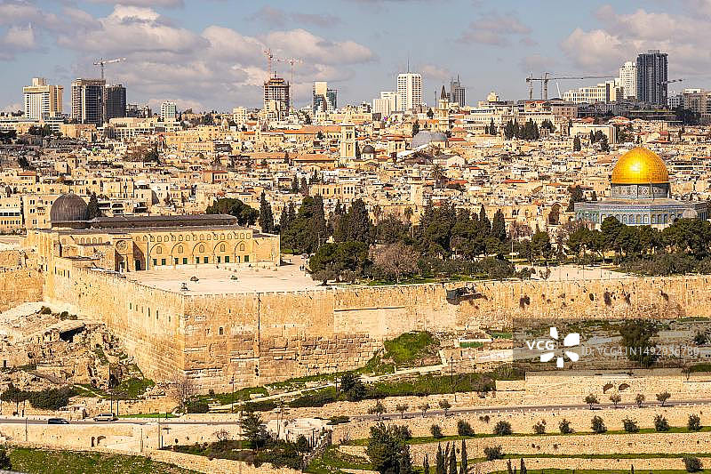 城市建筑高角度景观，巴勒斯坦图片素材