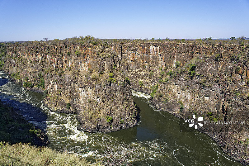 深峡谷中的赞比西河图片素材