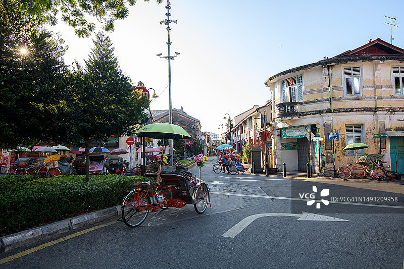 槟城乔治市老城区的日出图片素材