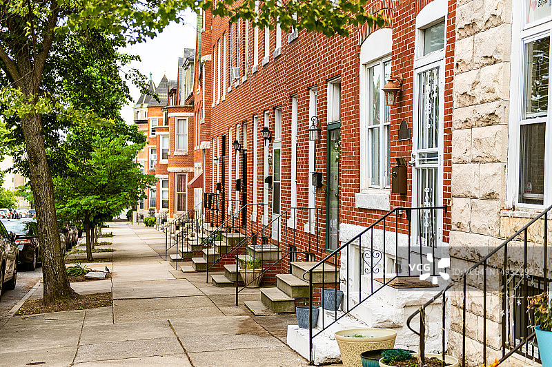 巴尔的摩的联排住宅图片素材