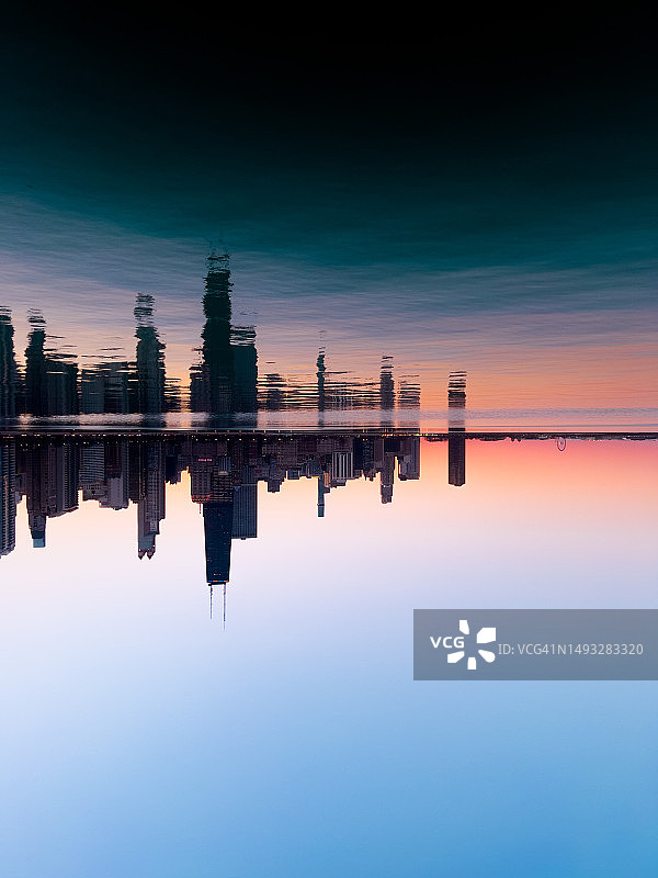 美国芝加哥城市夜景图片素材