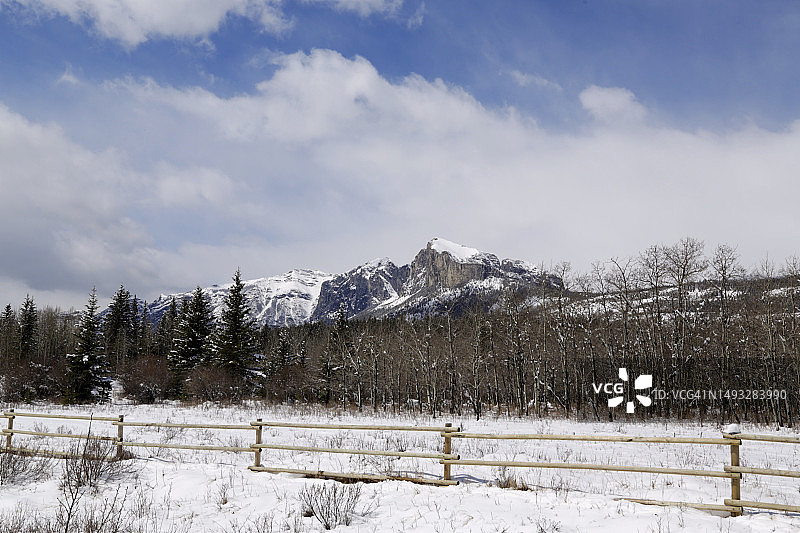 加拿大艾伯塔省班夫雪原风光图片素材