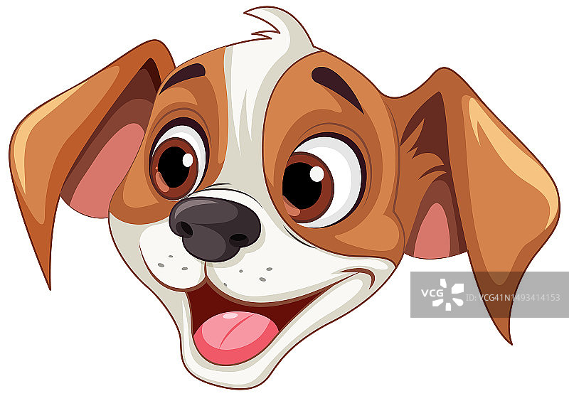 可爱的卡通小狗坐着图片素材