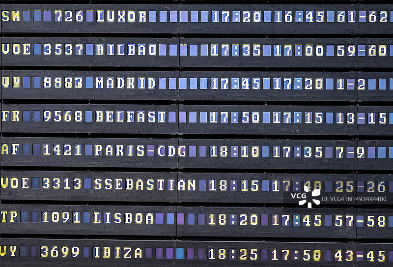 机场航班信息显示屏图片素材