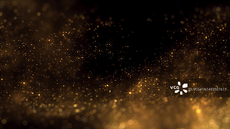 金色模糊粒子，留白图片素材
