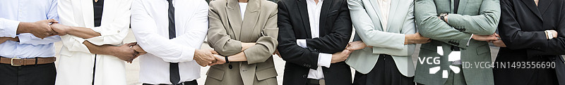 高管团队排队站立特写全景图片素材