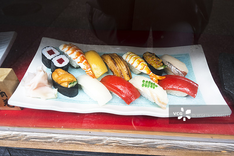 日本食物寿司模型特写图片素材