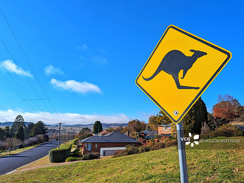 袋鼠路标图片素材