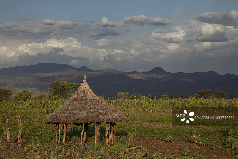 埃塞俄比亚的非洲木制小屋图片素材