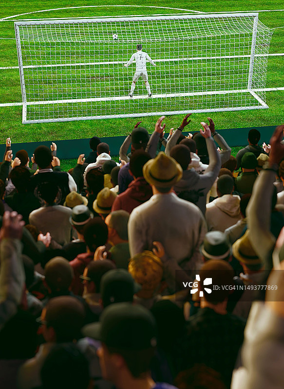 足球比赛中准备罚点球图片素材