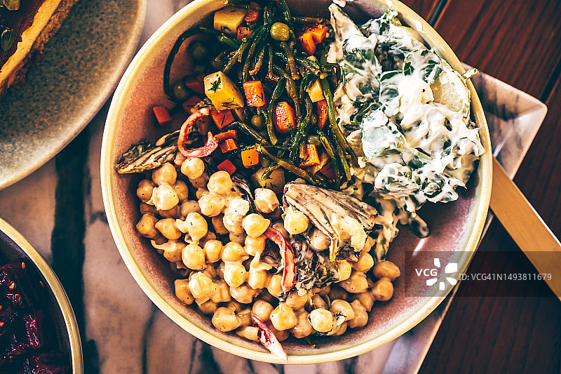 健康营养均衡的纯素餐图片素材