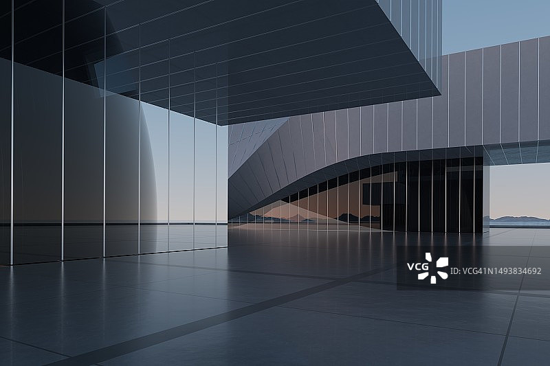 具有现代建筑的空旷广场图片素材