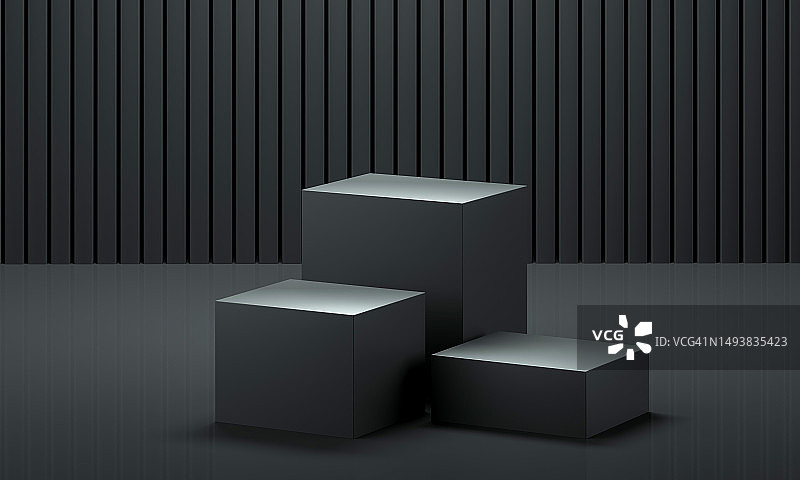 黑色3D展示平台空间图片素材