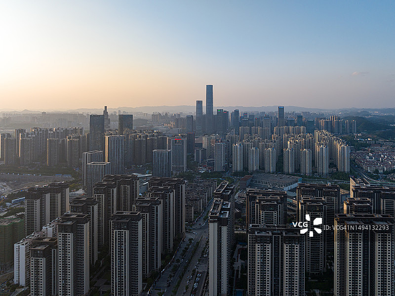 贵阳城市天际线航拍图片素材