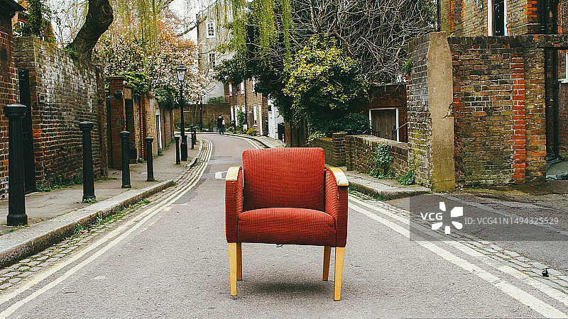 红色椅子，英国图片素材