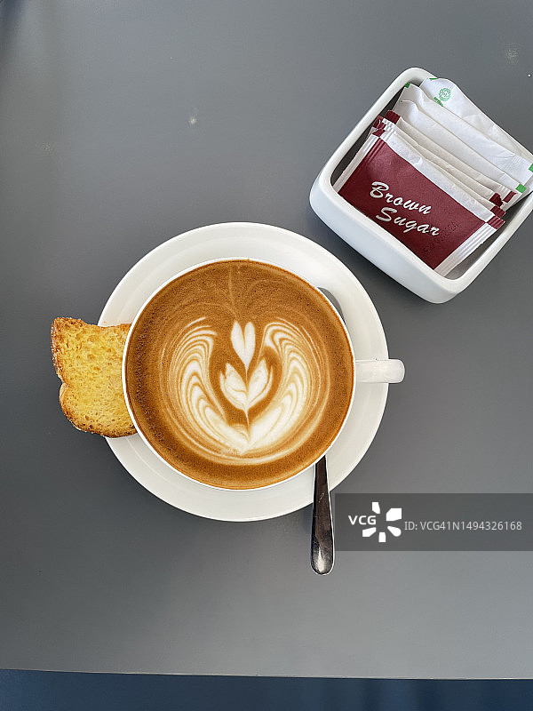 咖啡拉花，印度尼西亚西爪哇省勿加泗市图片素材