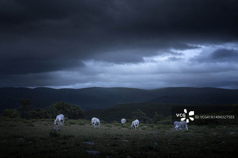 金克雷格的傍晚暴风雨，金古西，英国图片素材