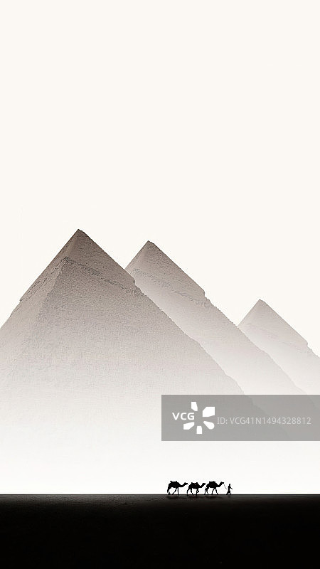 埃及的骆驼和旅行者图片素材
