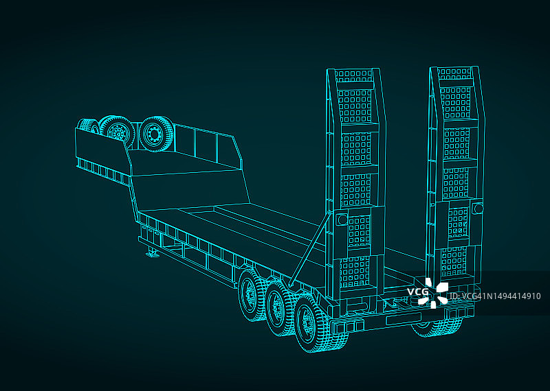 三轴低平板拖车图片素材